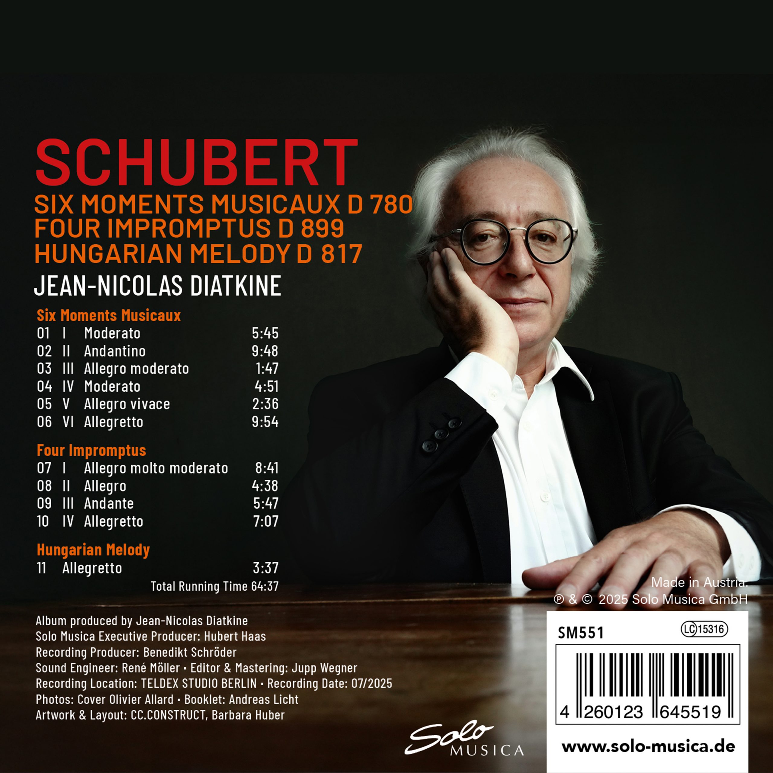 Jean-Nicolas Diatkine – Schubert: Six Moments Musicaux, Four Impromptus, Hungarian Melody – Bild 2
