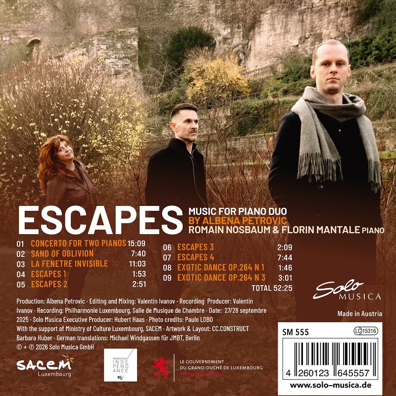 Romain Nosbaum und Florin Mantale – ESCAPES. Music for Piano duo by Albena Petrovic – Bild 2
